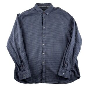 Armani Exchange Men's XXL Plaid Stripe Shirt Long Sleeve Cotton Button-Up Casual